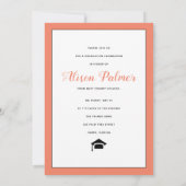 Invitation Classe moderne de 2023 script corail frontière pho (Dos)
