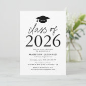 Invitation Classe moderne de 2025 Black Graduation Party (Debout devant)