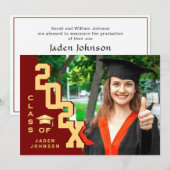 Invitation Classe moderne de 2025 Grad PHOTO Grad Graduation (Devant / Derrière)