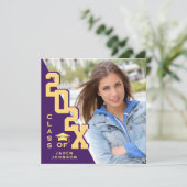 Invitation Classe moderne de 2025 Grad PHOTO Grad Graduation  (Debout devant)