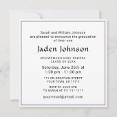 Invitation Classe moderne de 2025 Grad PHOTO Grad Graduation  (Dos)