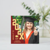 Invitation Classe moderne de 2025 Grad PHOTO Grad Graduation (Debout devant)