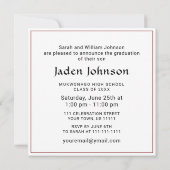 Invitation Classe moderne de 2025 Grad PHOTO Grad Graduation (Dos)