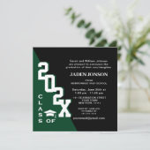 Invitation Classe moderne de 2025 Green Black Graduation Part (Debout devant)