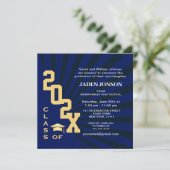 Invitation Classe moderne de 2025 Marine Black Graduation Par (Debout devant)