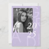 Invitation Classe moderne de 2025 Photo Graduation minimale (Devant)