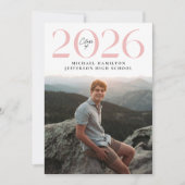 Invitation Classe moderne de 2025 Pink Photo Graduation Party (Devant)