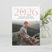 Invitation Classe moderne de 2025 Pink Photo Graduation Party (Debout devant)