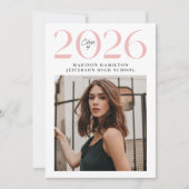 Invitation Classe moderne de 2025 Pink Photo Graduation Party (Devant)