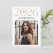 Invitation Classe moderne de 2025 Pink Photo Graduation Party (Debout devant)