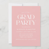 Invitation Classe moderne de 2025 Pink Photo Graduation Party (Dos)