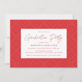 Invitation Classe moderne de 2025 Red Script Graduation Party (Dos)