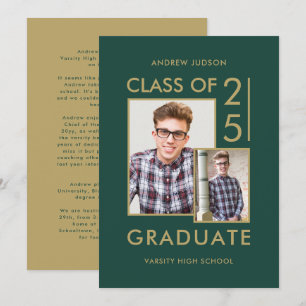 Invitation Classe Moderne De 25 Green 2 Photos Open House