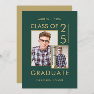 Invitation Classe Moderne De 25 Green 2 Photos Open House