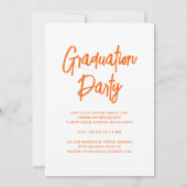 Invitation Classe Moderne De 25 Orange Graduation Party (Dos)