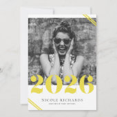 Invitation Classe moderne Jaune de 2024 Photo Graduation (Devant)
