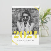 Invitation Classe moderne Jaune de 2024 Photo Graduation (Debout devant)