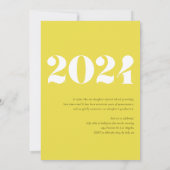 Invitation Classe moderne Jaune de 2024 Photo Graduation (Dos)