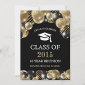 Invitation Classe Moderne Reunion Black Gold (Devant)