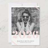 Invitation Classe moderne rose pâle de 2024 - Diplôme photo (Devant)