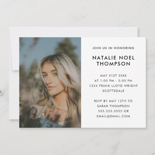 Invitation Classe moderne stylish simple de 2024 Graduation (Dos)