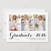 Invitation Classe Noire de 2024 Collage photo Graduation (Devant)