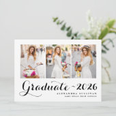 Invitation Classe Noire de 2024 Collage photo Graduation (Debout devant)