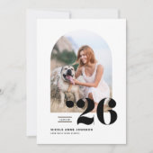 Invitation Classe noire de 2025 Arch Photo Graduation (Devant)