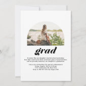 Invitation Classe noire de 2025 Arch Photo Graduation (Dos)