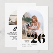 Invitation Classe noire de 2025 Arch Photo Graduation (Devant / Derrière)