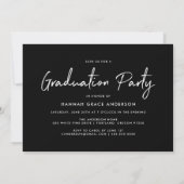 Invitation Classe Noire de Script Moderne de 2025 Graduation  (Dos)