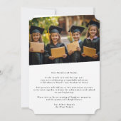 Invitation Classe noire et blanche de 2025 Photo Graduation P (Dos)