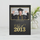 Invitation Classe noire et or élégante de 2013 (Debout devant)