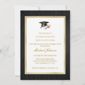 Invitation Classe noire et or élégante de 2013 (Dos)