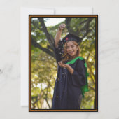 Invitation Classe noire orange de 2024 Graduation Photo (Dos)