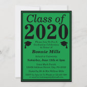 Invitation Classe noire verte de 2024 Graduation Photo (Devant)