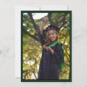 Invitation Classe noire verte de 2024 Graduation Photo (Dos)