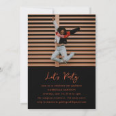 Invitation Classe orange et noire de Grad Party 2025 (Dos)