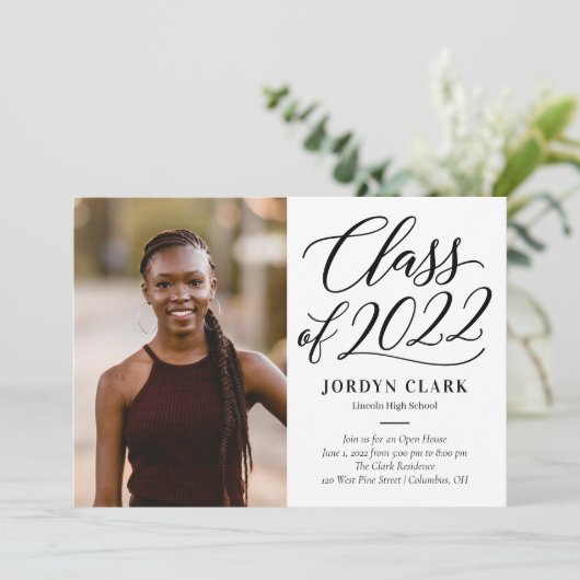 Invitation Classe par script - Graduation de couleur modifiab (Debout devant)