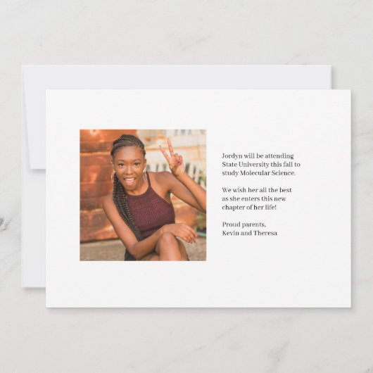 Invitation Classe par script - Graduation de couleur modifiab (Dos)