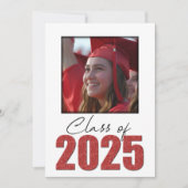 Invitation Classe Parties scintillant rouge de 2025 Faire-par (Devant)