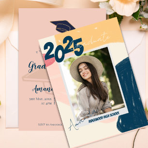 Invitation Classe photo Abstraite du Parti de Graduation 2025