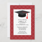Invitation Classe photo blanc rouge de 20XX Graduation modern (Dos)