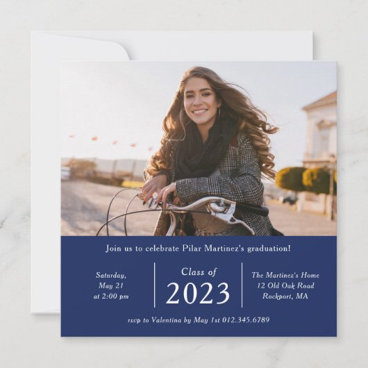 Invitation Classe photo intemporelle de la fête de graduation (Devant)
