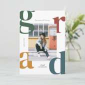 Invitation Classe photo Retro Bold de 2024 Graduation (Debout devant)