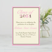 Invitation Classe Pink Camo 2014 Graduation Invite (Debout devant)