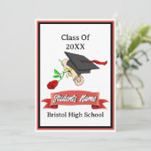 Invitation Classe Red and Black Graduation Party de 2023 (Debout devant)