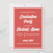 Invitation Classe Red and Black Graduation Party de 2023 (Dos)