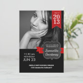 Invitation Classe Red Ribbon Chalkboard 2013 Big Photo Grad (Debout devant)