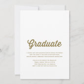 Invitation Classe rétro de 2024 Gold Photo Graduation (Dos)